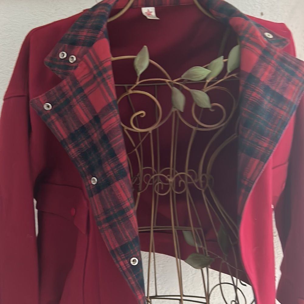 Vintage Burgundy Women's bomber jacket - Picture 3 of 7